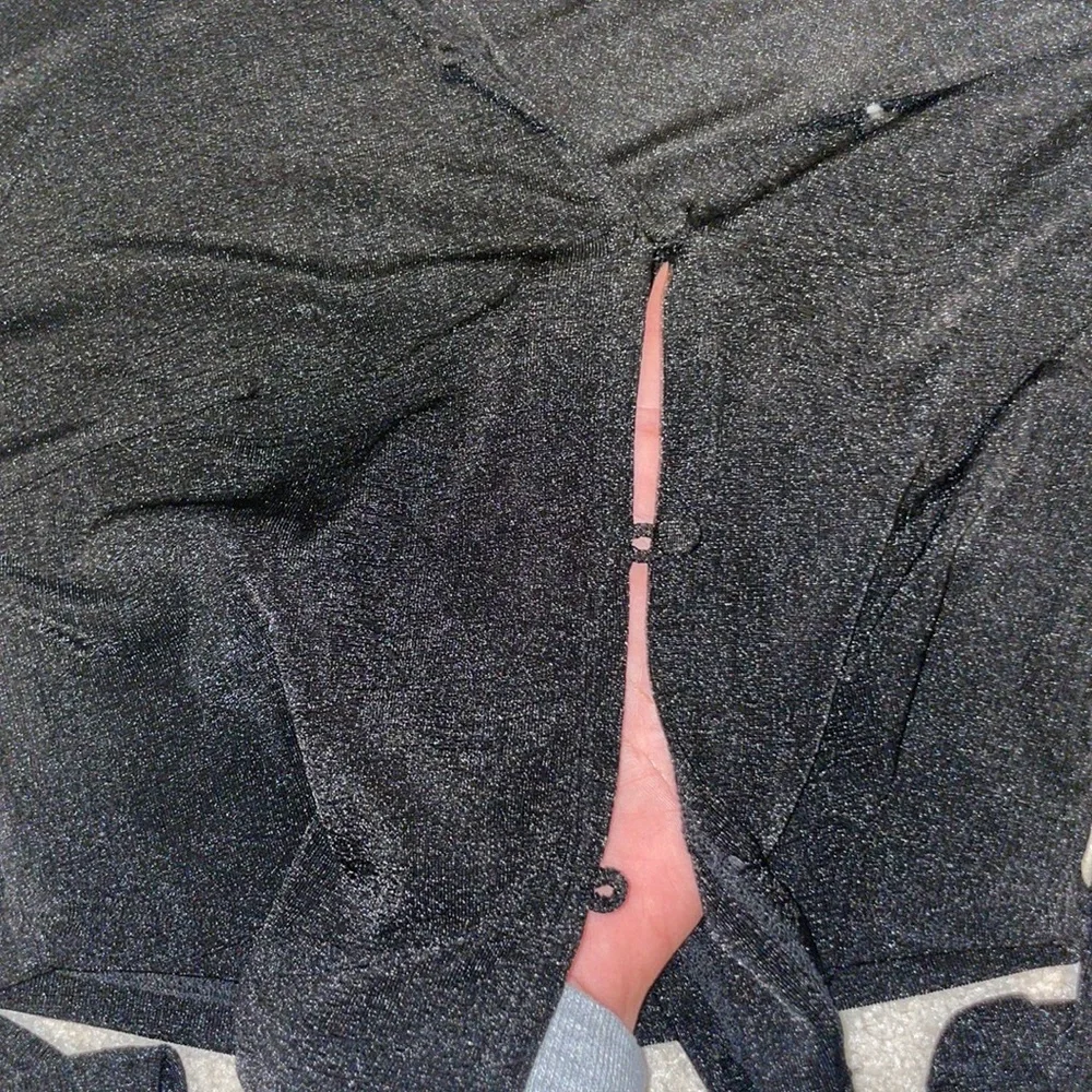 Black sheer cropped button up - Picture 3 of 3
